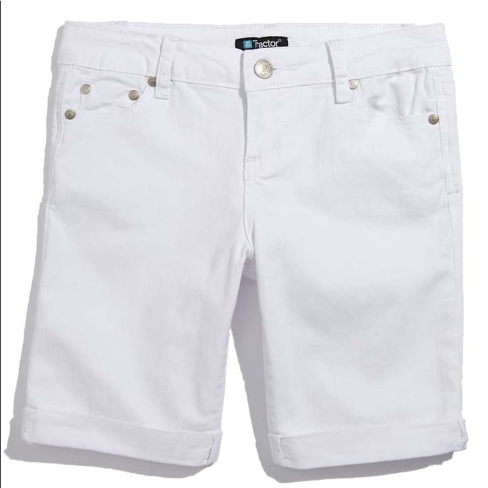 Tractr girls white Bermuda shorts
